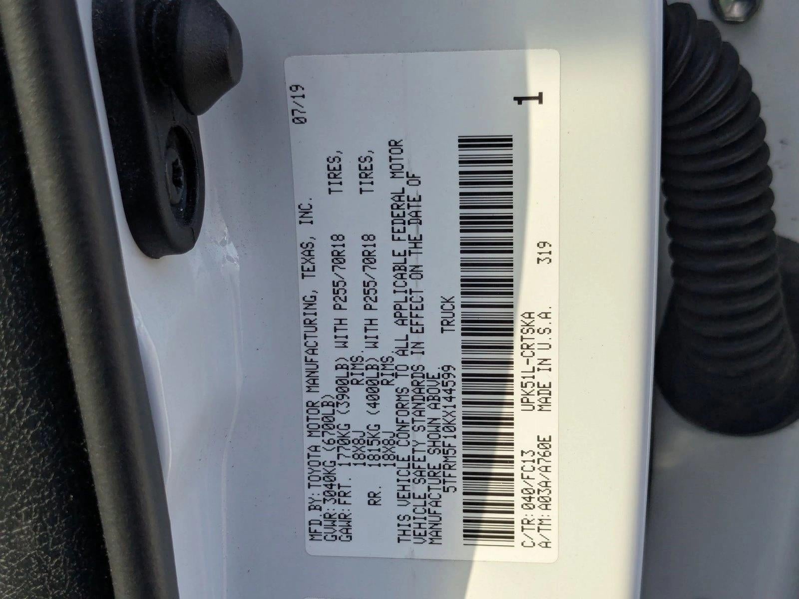 2019 Toyota Tundra 2WD SR