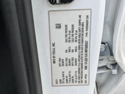 2021 Tesla Model 3 Standard Range Plus Rear-Wheel Drive