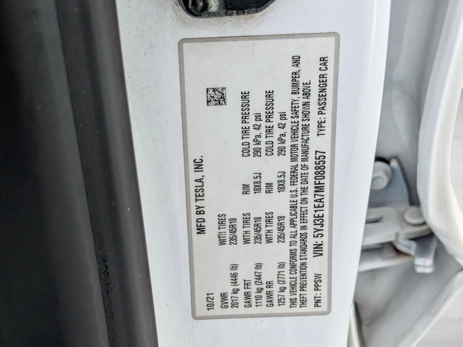 2021 Tesla Model 3 Standard Range Plus Rear-Wheel Drive