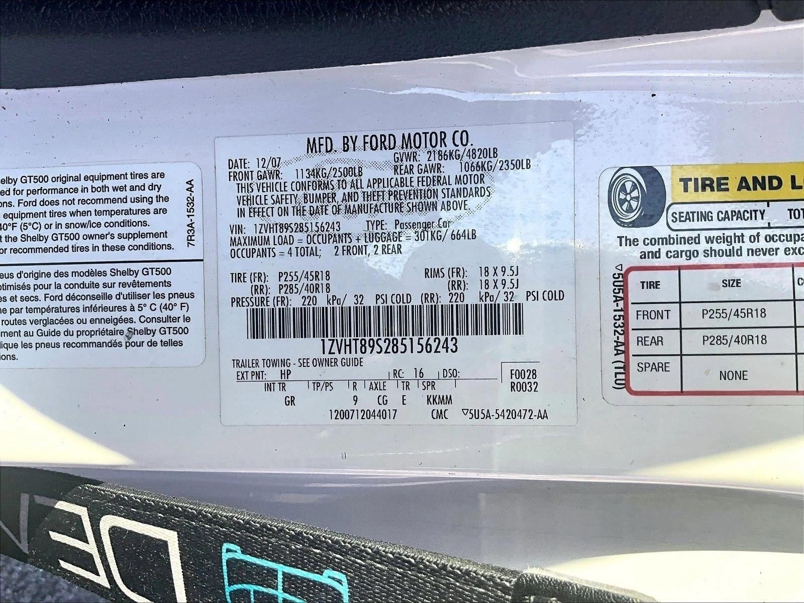 2008 Ford Mustang Shelby GT500