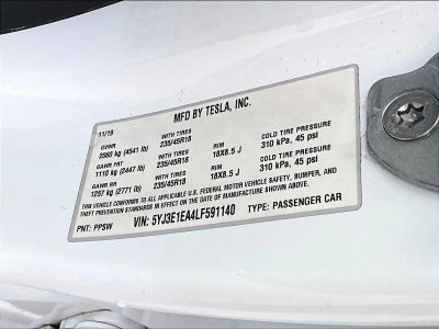 2020 Tesla Model 3 Standard Range Plus