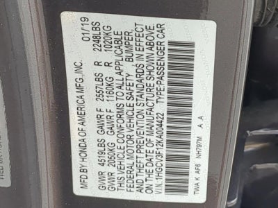 2019 Honda Accord Hybrid Base