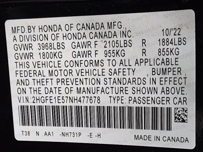 2022 Honda Civic Si Base