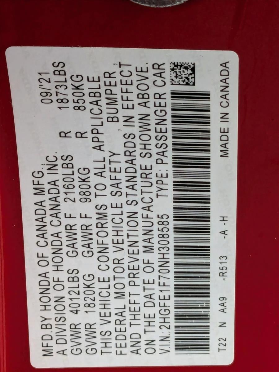 2022 Honda Civic Sedan EX