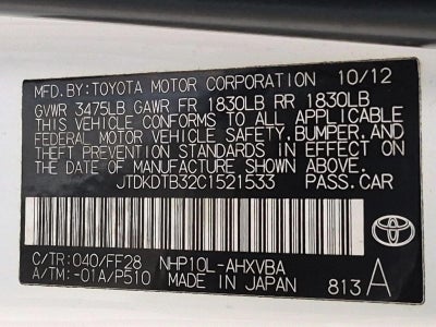 2012 Toyota Prius c Two