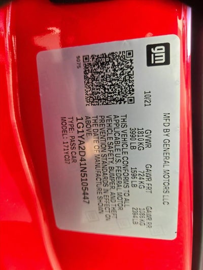 2022 Chevrolet Corvette Stingray 1LT