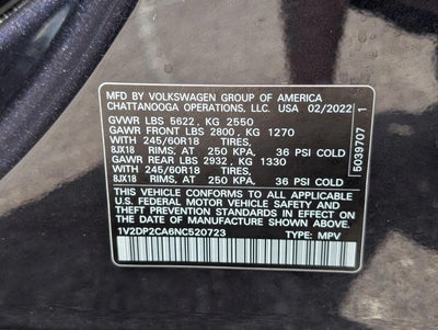 2022 Volkswagen Atlas 2.0T SE