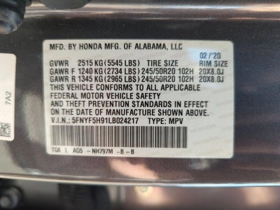 2020 Honda Pilot Touring 8-Passenger