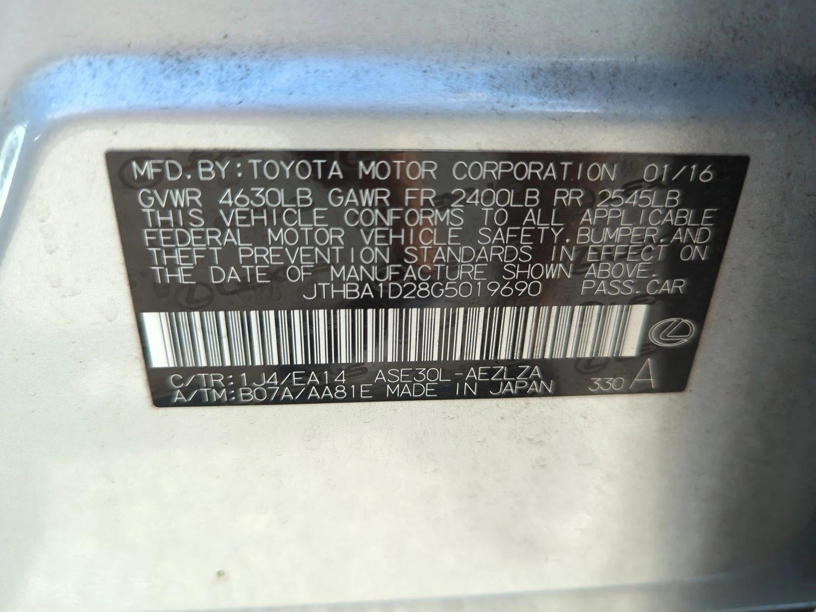 2016 Lexus IS 200t 