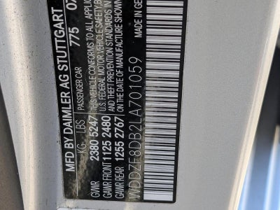 2020 Mercedes-Benz E-Class E 350