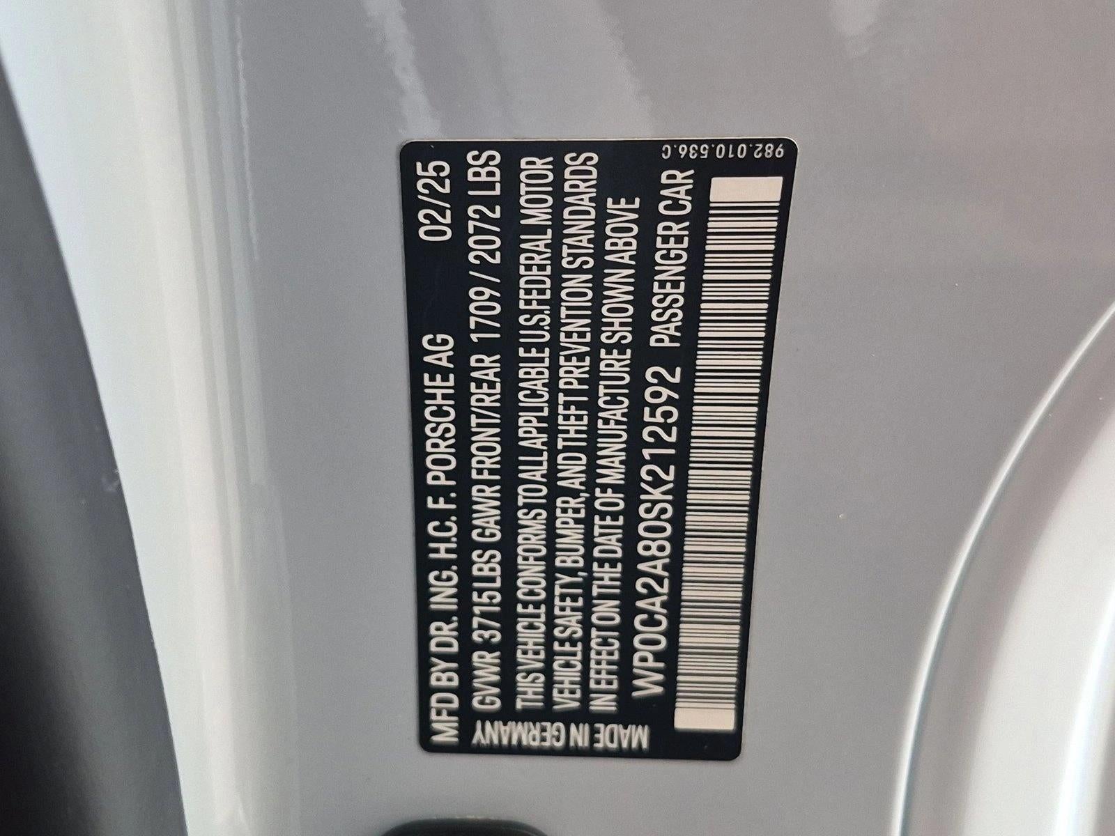 2025 Porsche 718 Boxster Base