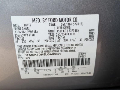 2020 Ford Explorer XLT RWD