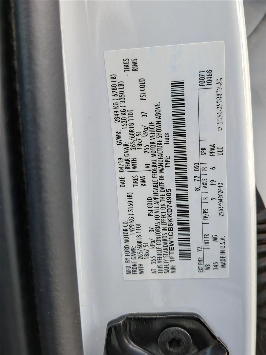 2019 Ford F-150 XLT 2WD SuperCrew 5.5' Box