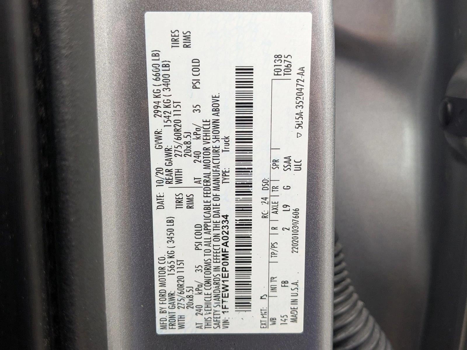 2021 Ford F-150 XLT 4WD SuperCrew 5.5' Box