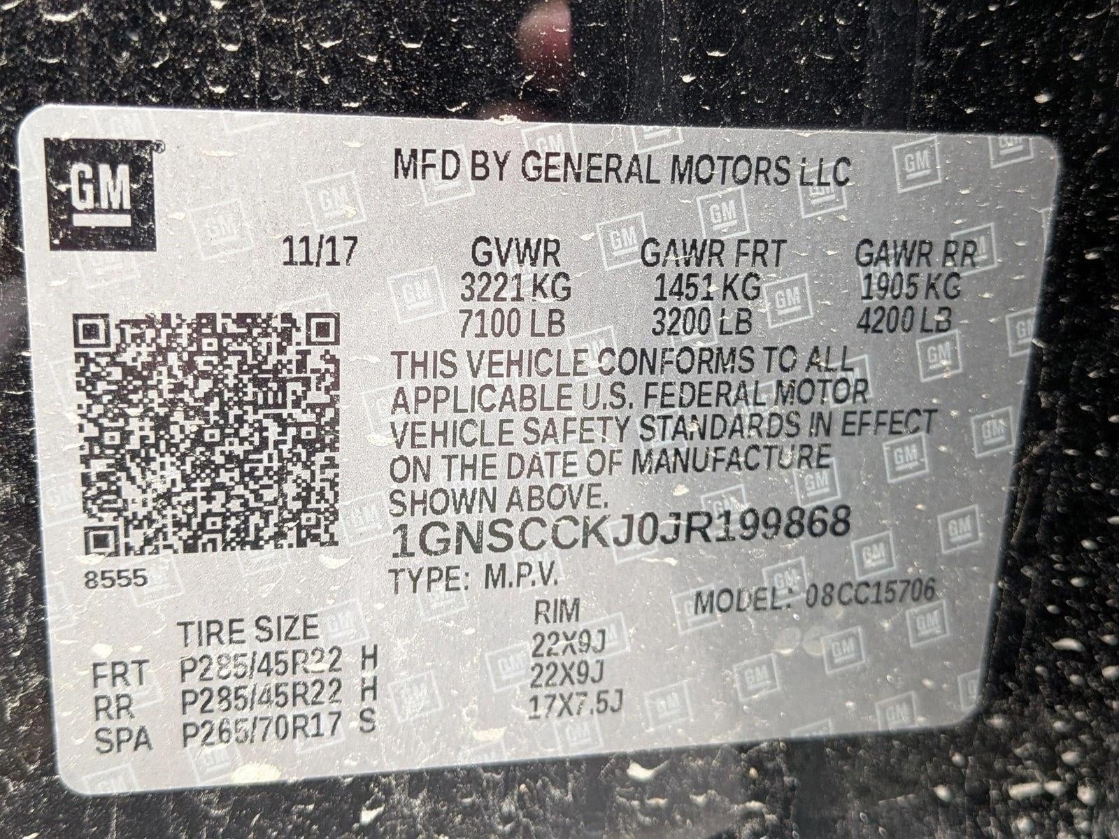 2018 Chevrolet Tahoe 2WD Premier RST Edition