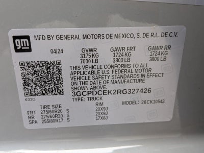 2024 Chevrolet Silverado 1500 Crew Cab Short Box 4-Wheel Drive Custom Trail Boss