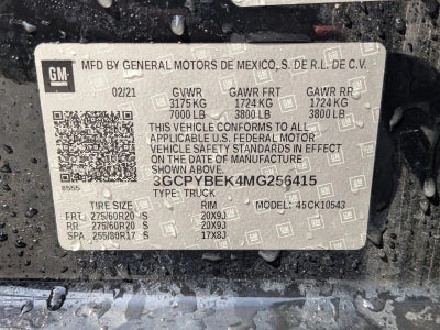 2021 Chevrolet Silverado 1500 Crew Cab Short Box 4-Wheel Drive Custom