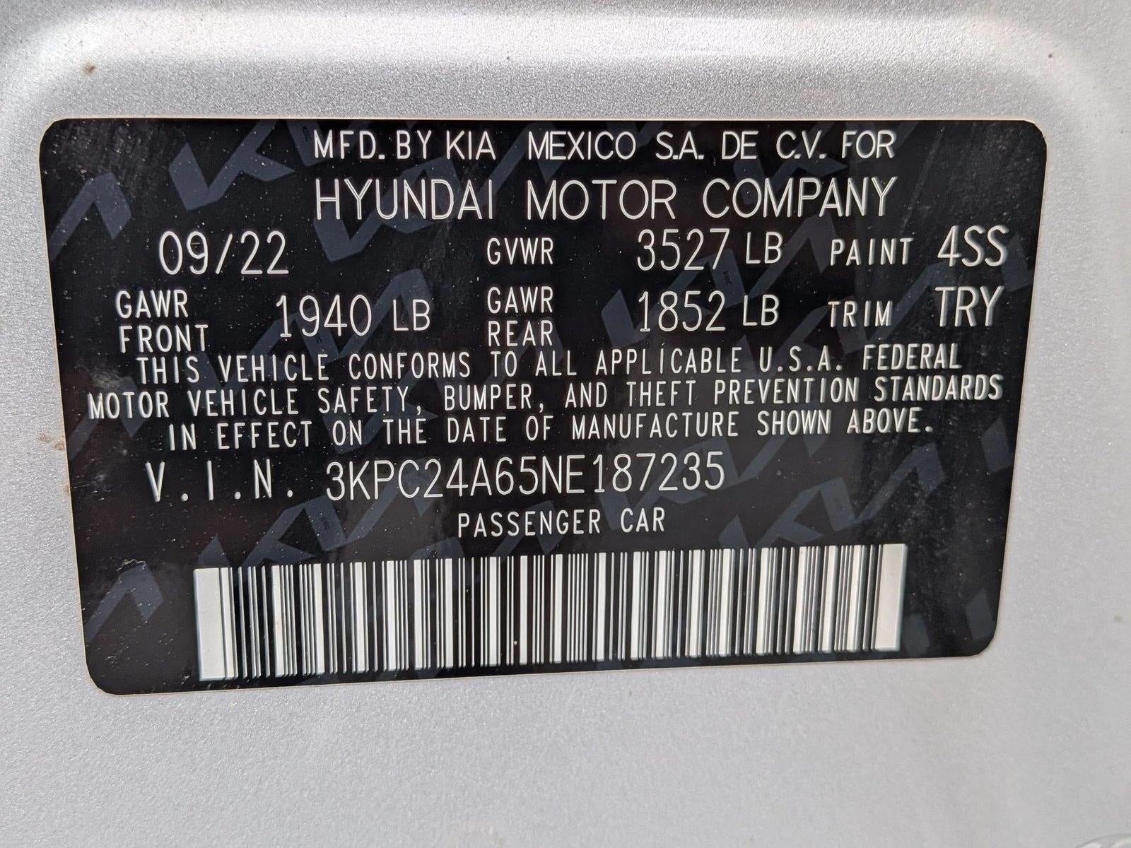 2022 Hyundai ACCENT SE Sedan IVT
