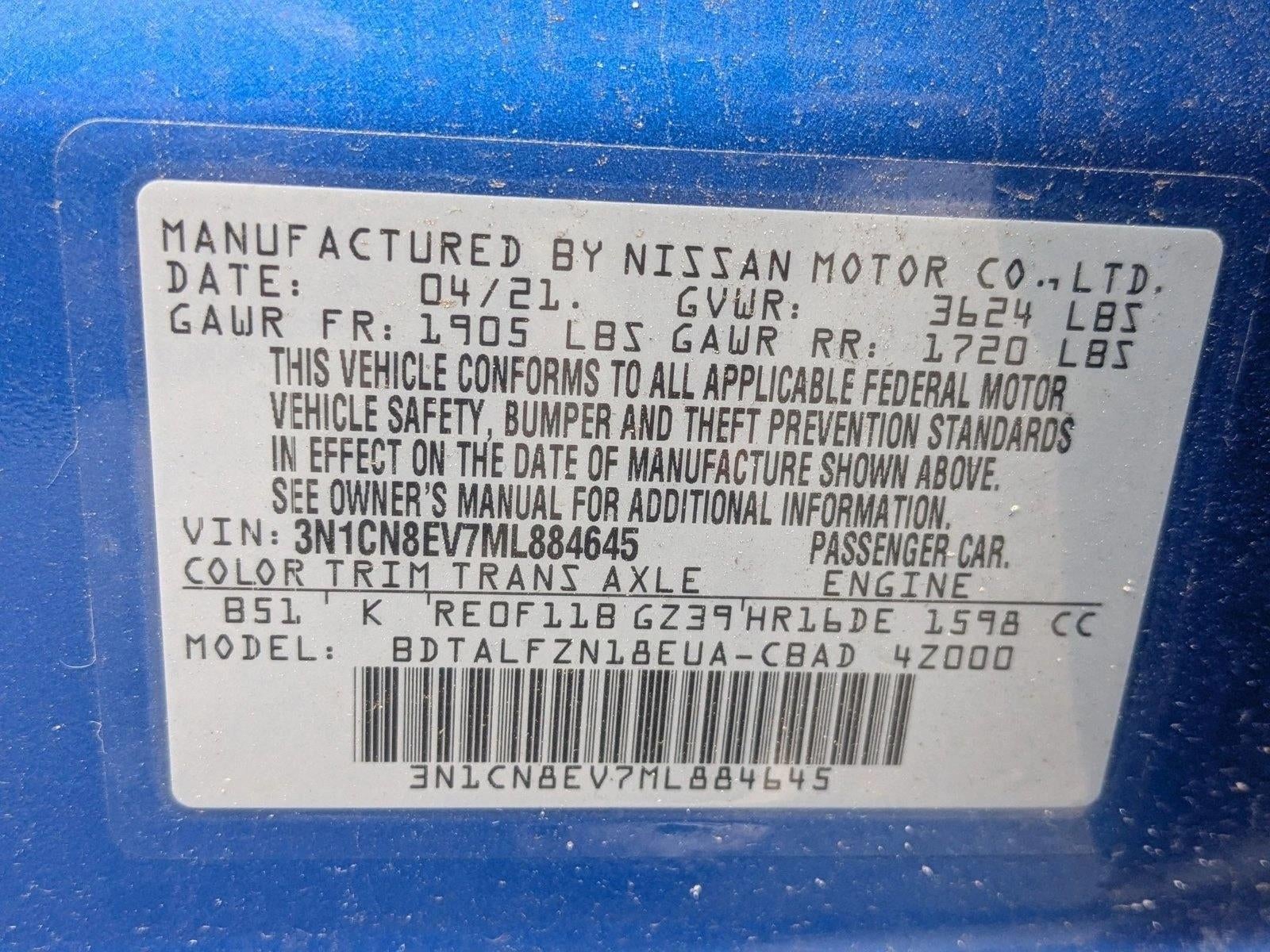 2021 Nissan Versa SV CVT