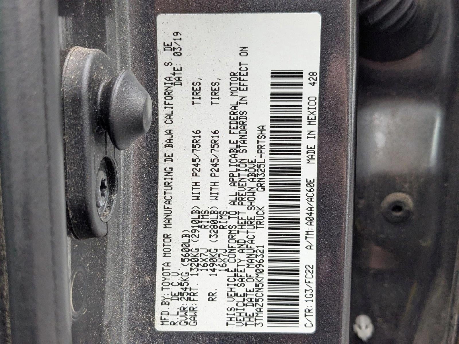 2019 Toyota Tacoma 2WD 2WD SR5 Double Cab 5' Bed V6 AT (GS)