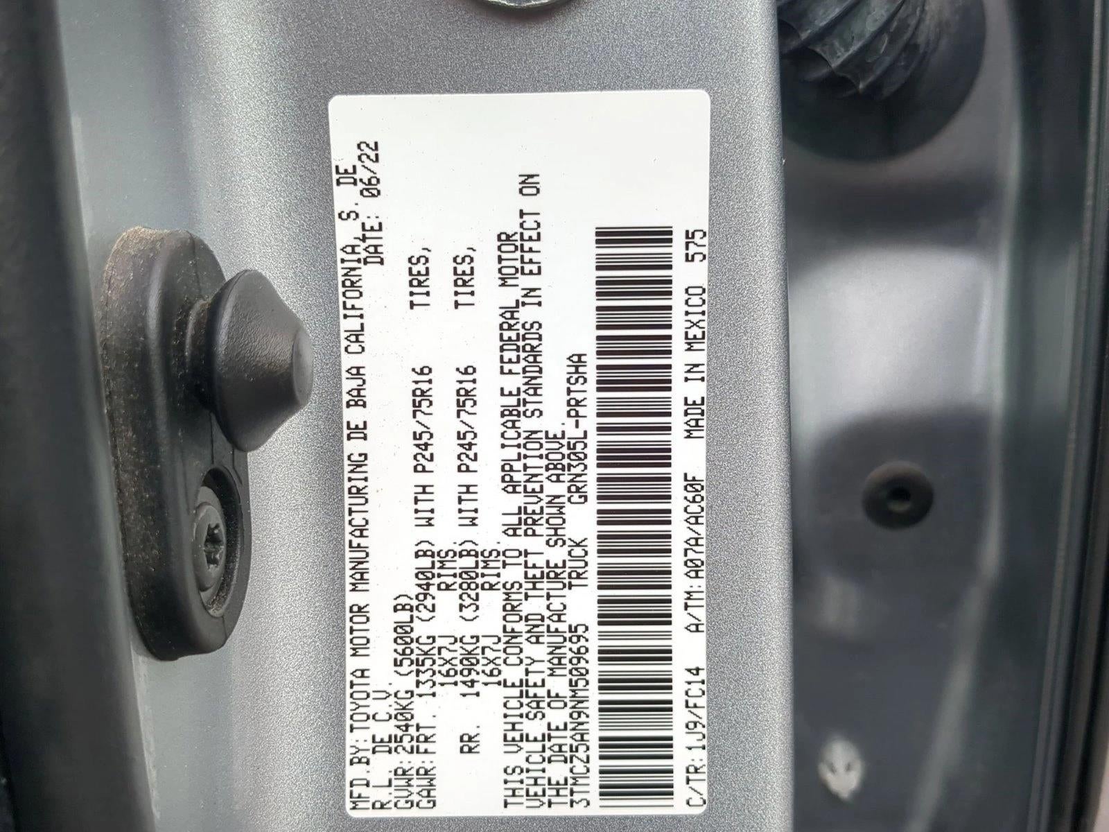 2022 Toyota Tacoma 4WD 4WD SR5 Double Cab 5' Bed V6 AT (GS)