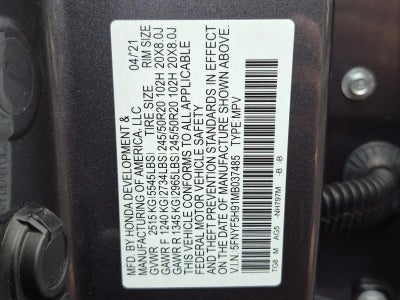 2021 Honda Pilot Touring 8-Passenger 2WD