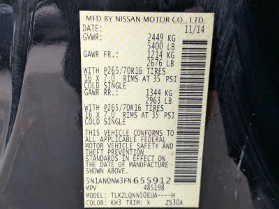 2015 Nissan Xterra 4WD 4dr Auto X