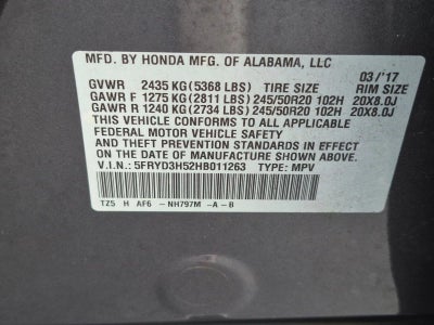 2017 Acura MDX FWD w/Technology Pkg