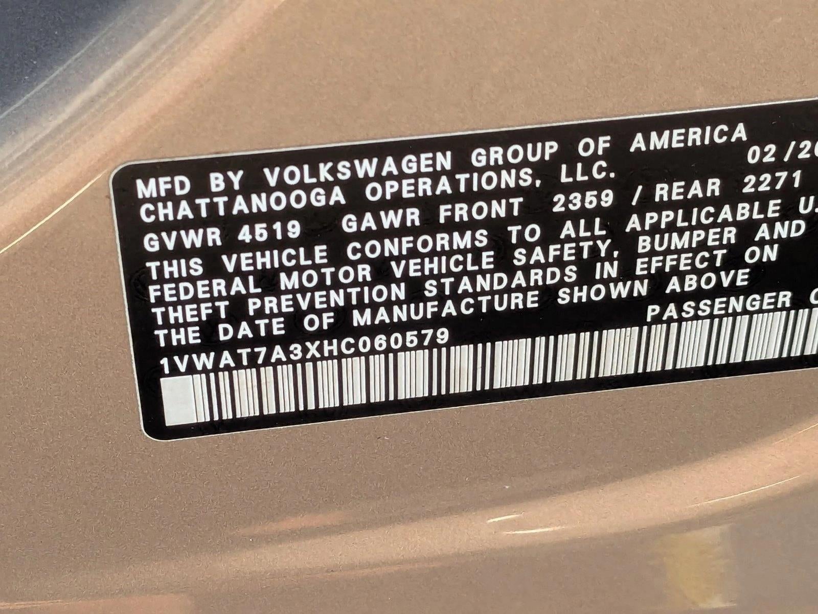 2017 Volkswagen Passat 1.8T S Auto