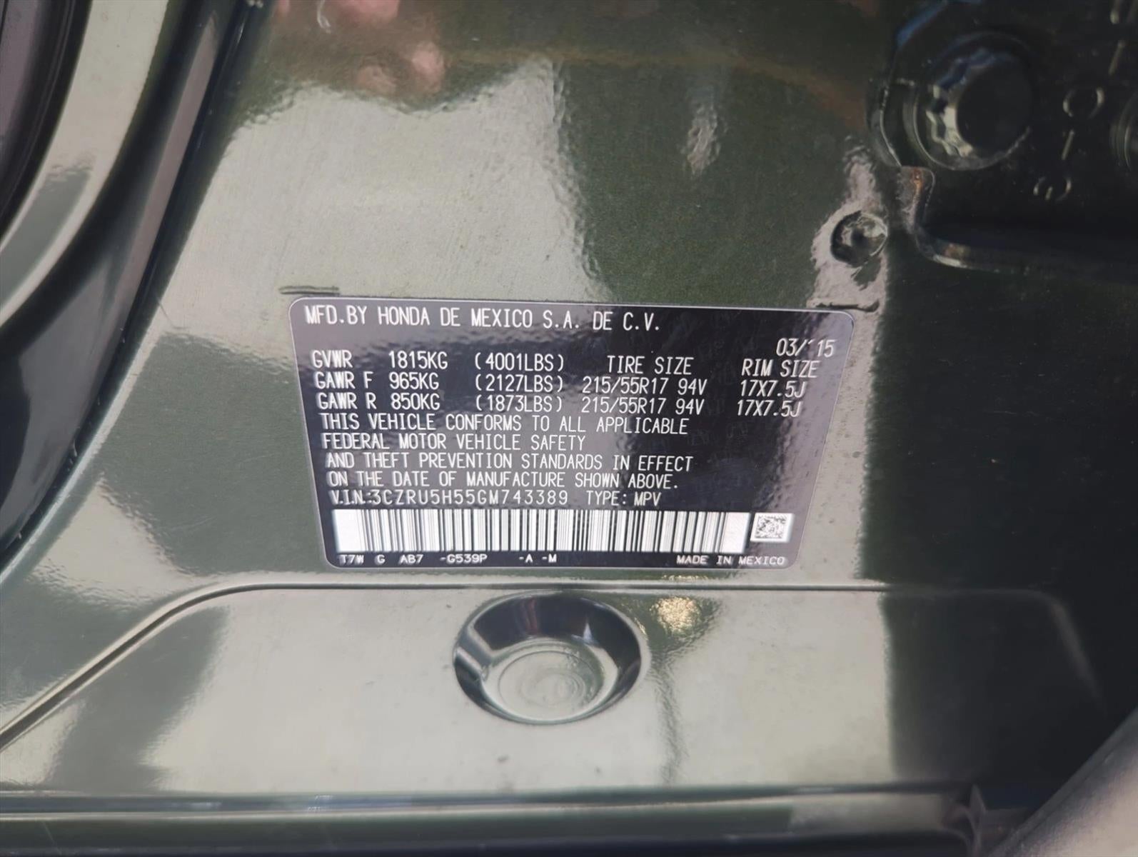 2016 Honda HR-V 2WD EX CVT