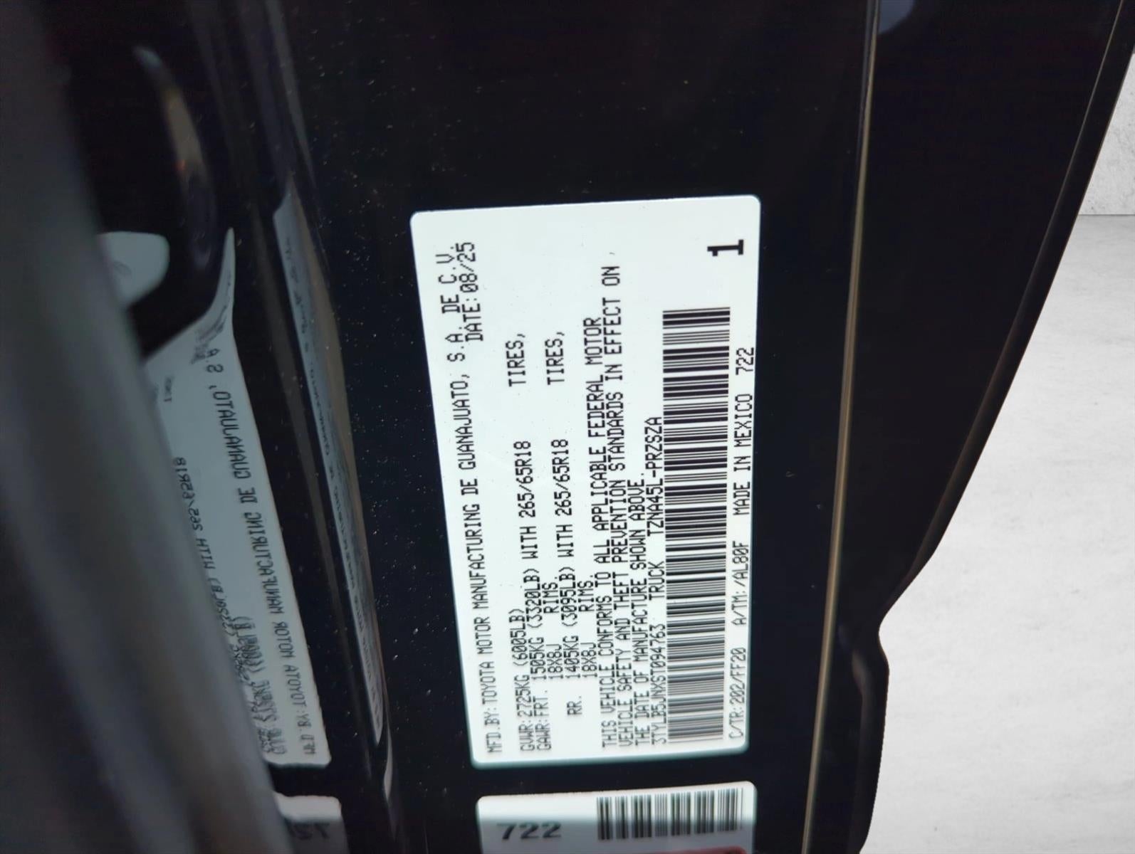 2025 Toyota Tacoma 4WD 4WD SR5 Double Cab 5' Bed AT (GS)