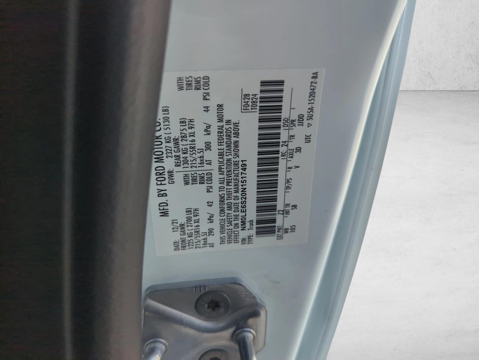 2022 Ford Transit Connect Van XL SWB w/Rear Liftgate