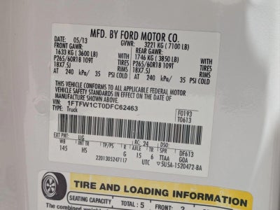 2013 Ford F-150 2WD SuperCrew 5-1/2 Ft Box Platinum