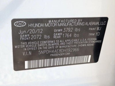 2013 Hyundai ELANTRA 4dr Sdn Auto Limited
