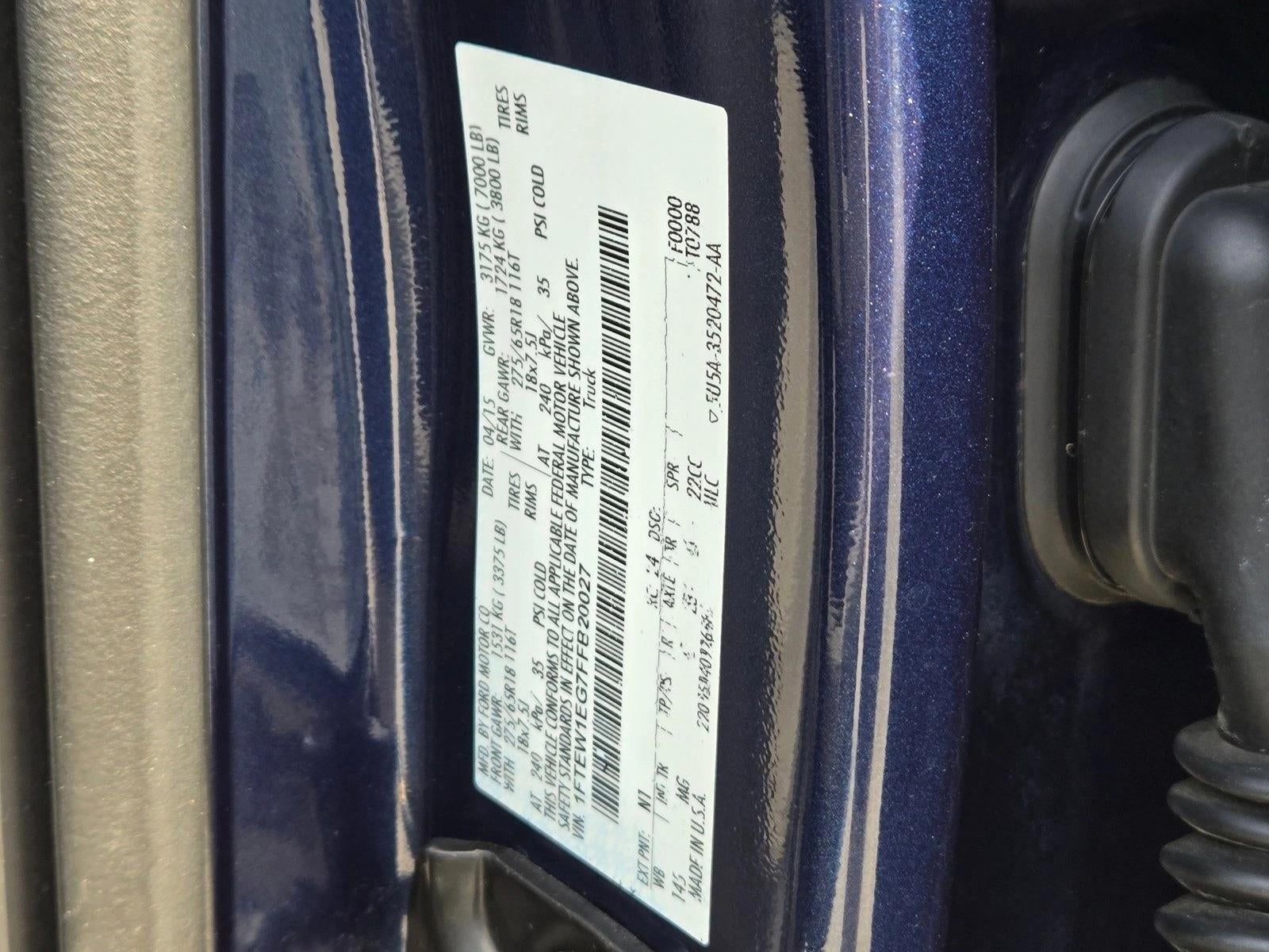 2015 Ford F-150 4WD SuperCrew 5-1/2 Ft Box XLT