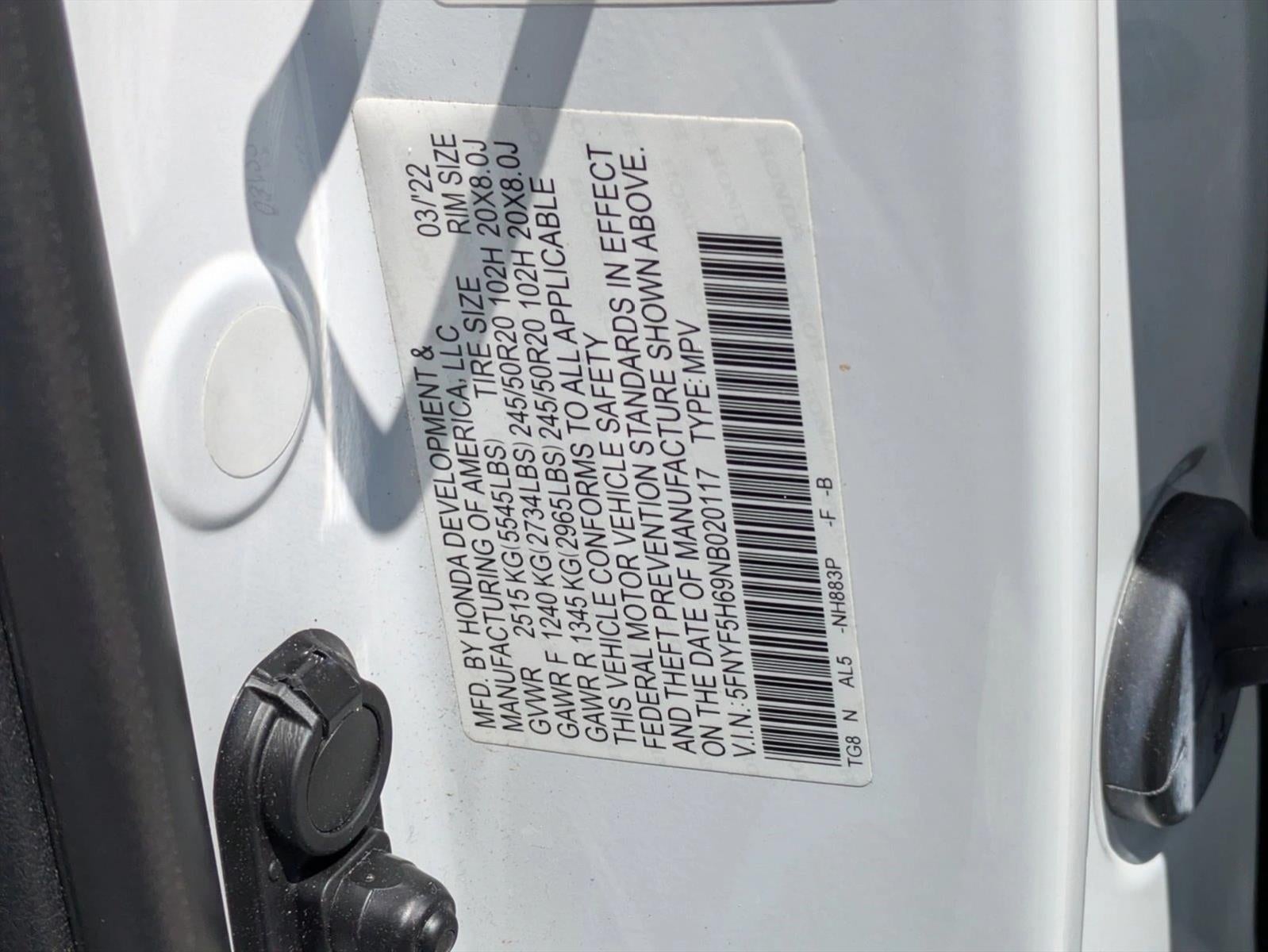 2022 Honda Pilot Touring 7-Passenger 2WD