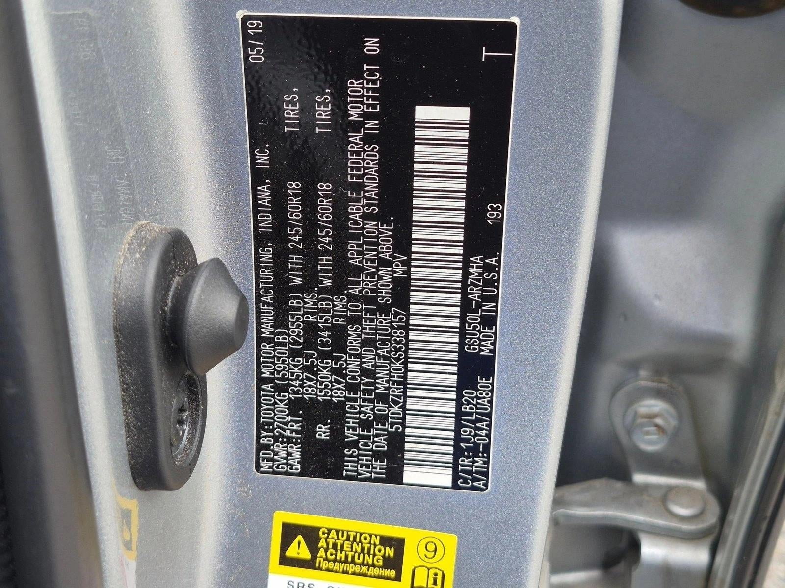 2019 Toyota Highlander XLE V6 FWD (Natl)