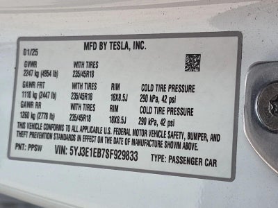 2025 Tesla Model 3 Long Range AWD