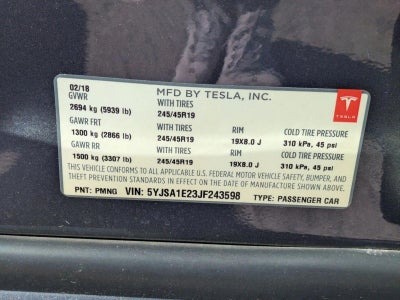2018 Tesla Model S 75D AWD