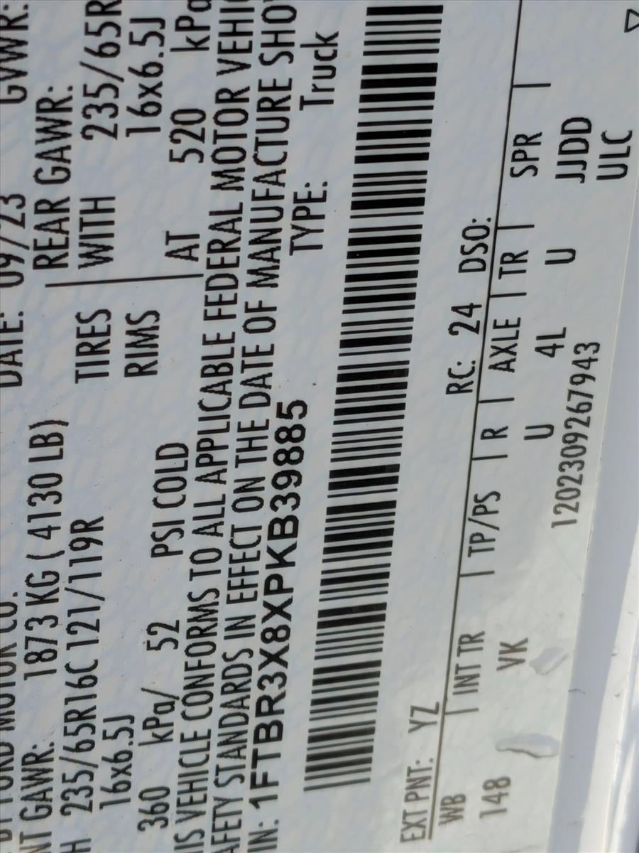 2023 Ford Transit Cargo Van T-250 148" EL Hi Rf 9070 GVWR RWD