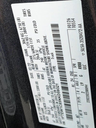 2022 Ford F-150 XLT 2WD SuperCrew 5.5' Box