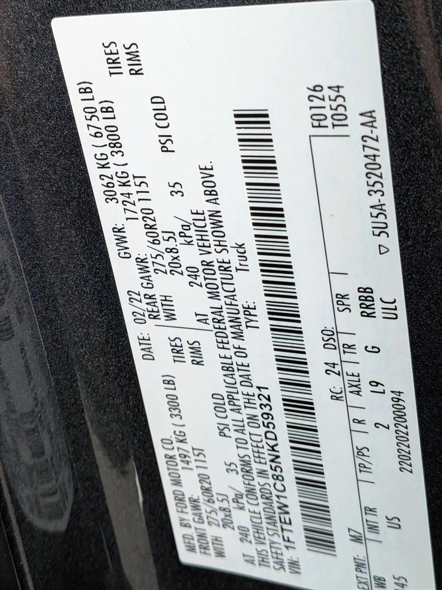 2022 Ford F-150 XLT 2WD SuperCrew 5.5' Box