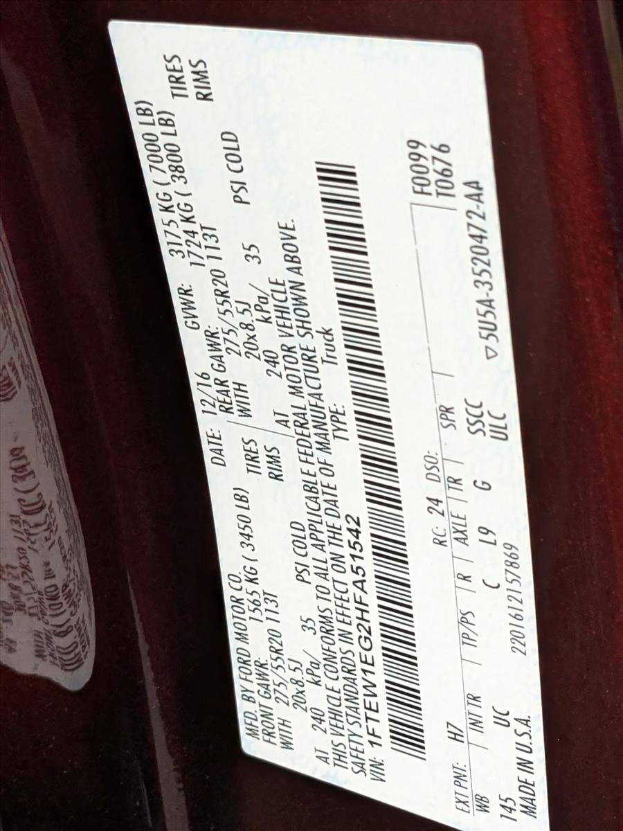 2017 Ford F-150 XLT 4WD SuperCrew 5.5' Box