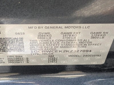 2019 Chevrolet Silverado 1500 Double Cab Standard Box 2-Wheel Drive LT