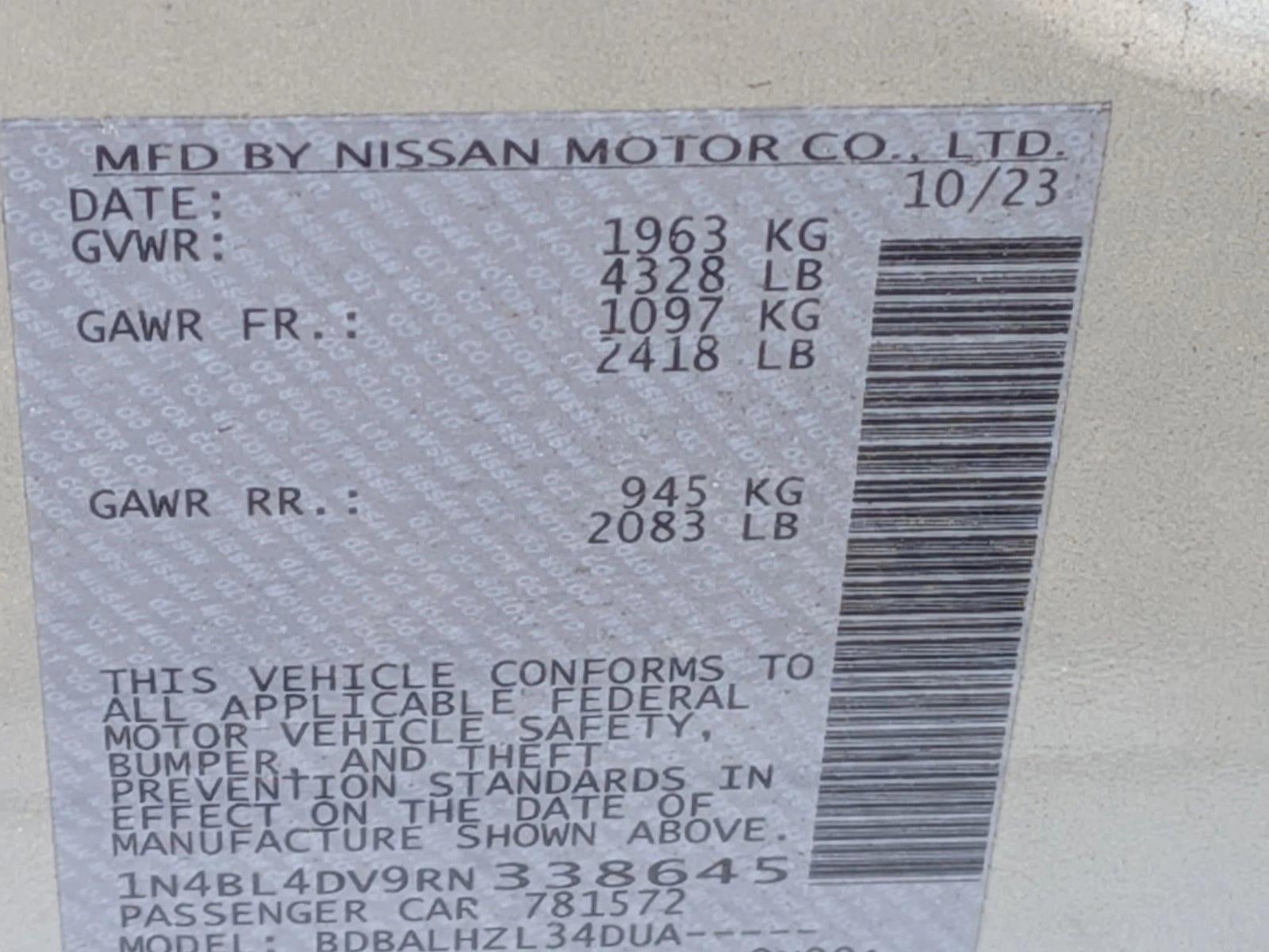 2024 Nissan Altima 2.5 SV Sedan