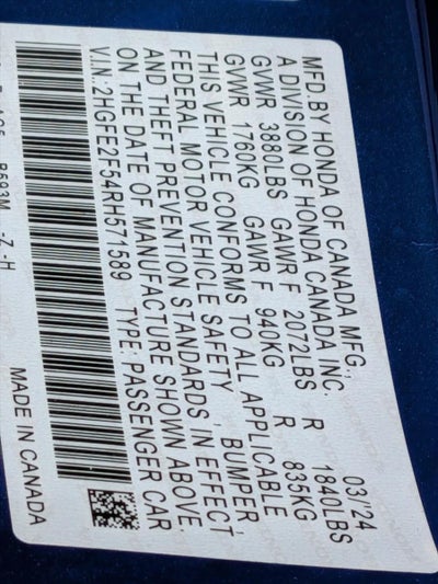 2024 Honda Civic Sedan Sport CVT