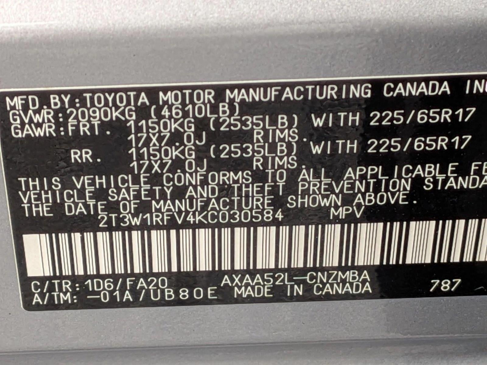 2019 Toyota RAV4 XLE FWD (GS)
