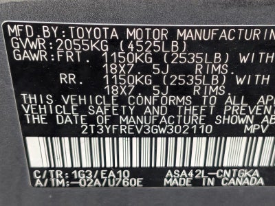 2016 Toyota RAV4 FWD 4dr Limited (Natl)