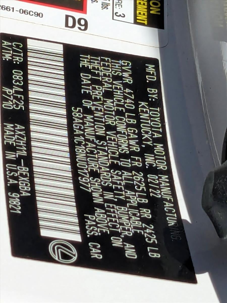 2022 Lexus ES 300h F SPORT FWD