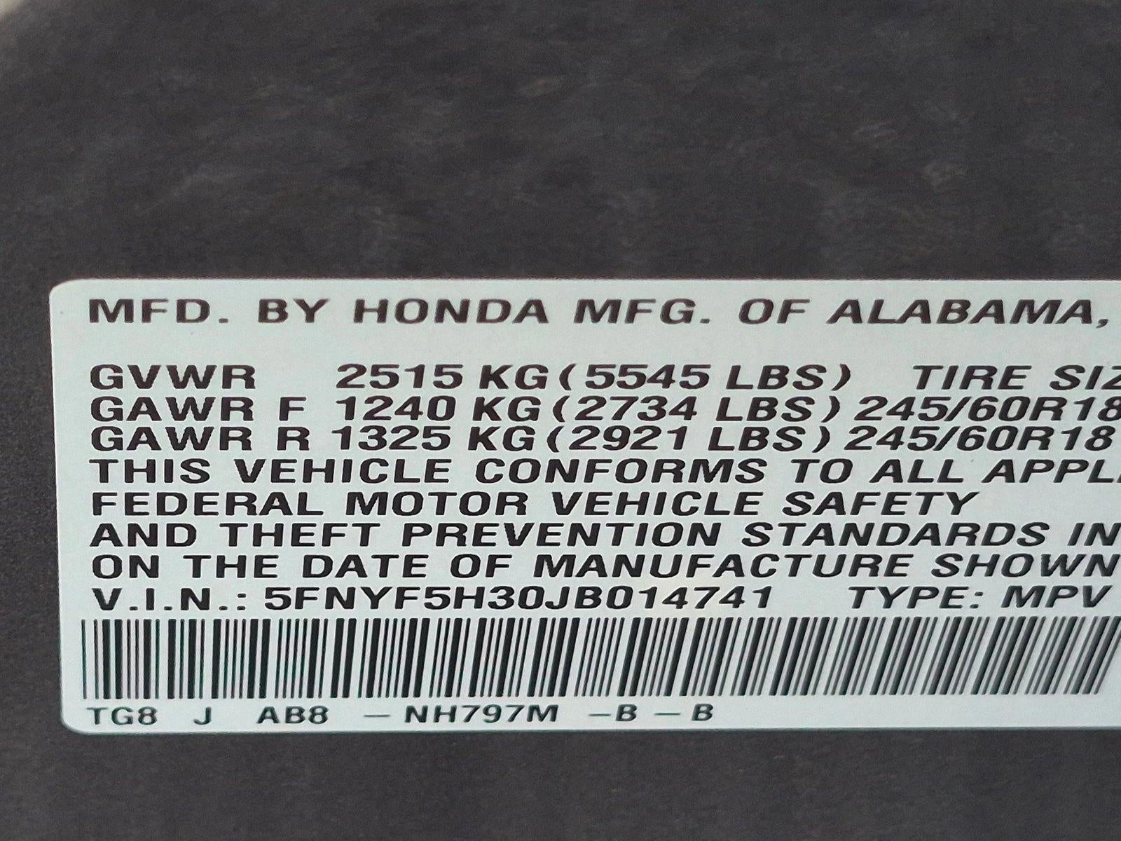 2018 Honda Pilot EX 2WD